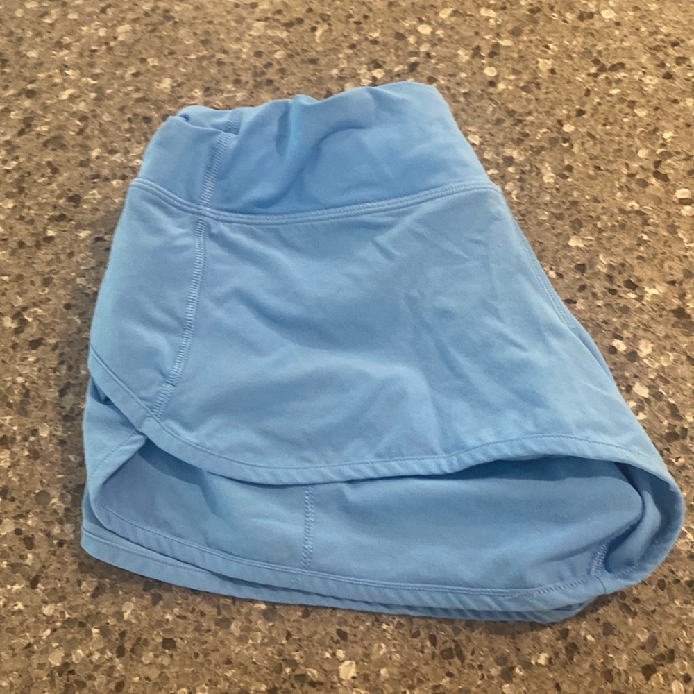 lululemon blue speed up shorts